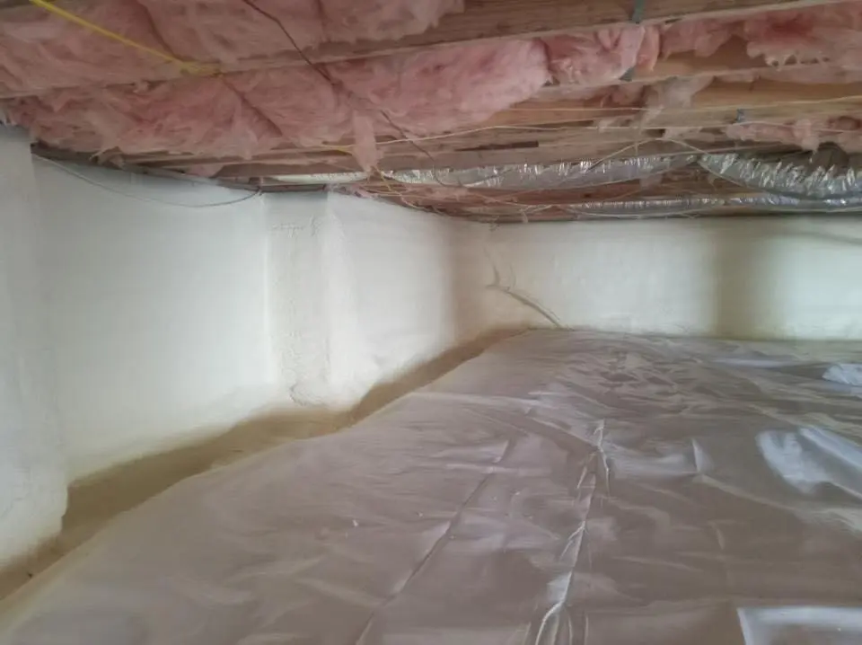 Crawl space encapsulation with closed-cell spray foam for Roof Waterproofing in Long Lake